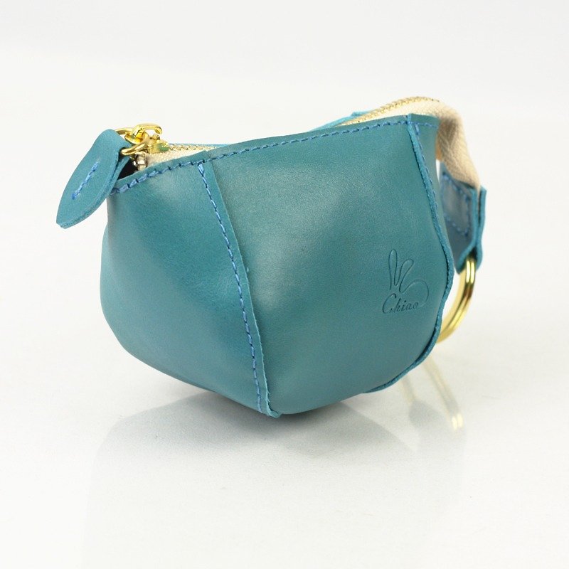Limited time discount spring/summer girl coin purse/leather (baby blue) - กระเป๋าใส่เหรียญ - หนังแท้ สีน้ำเงิน