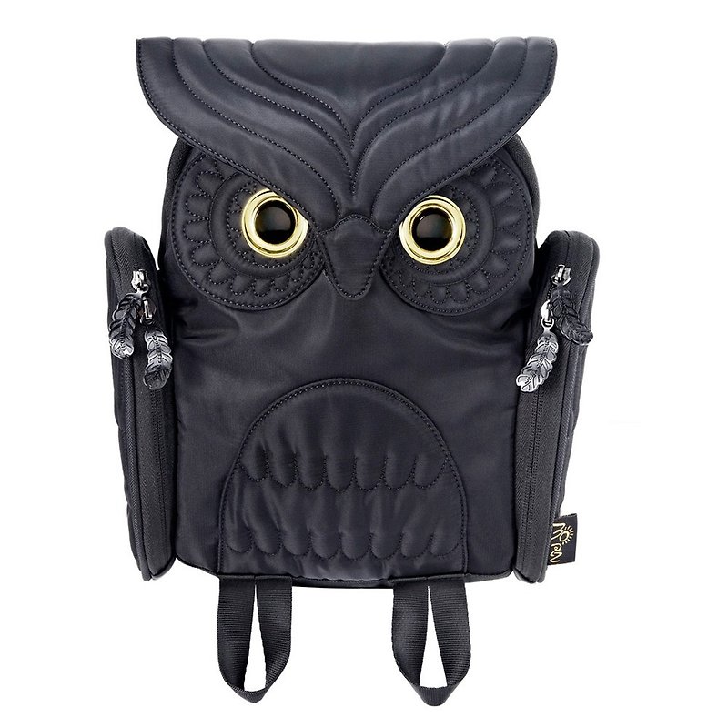 Morn Creations Genuine Classic Owl Backpack for Kids - กระเป๋าเป้สะพายหลัง - วัสดุอื่นๆ สีดำ