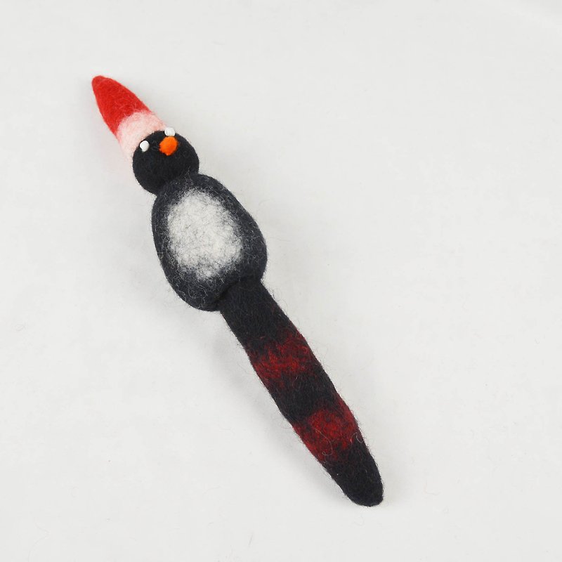 Wool Felt Pen Set-Little Red Riding Hood Penguin-Fair Trade - กล่องดินสอ/ถุงดินสอ - ขนแกะ สีดำ