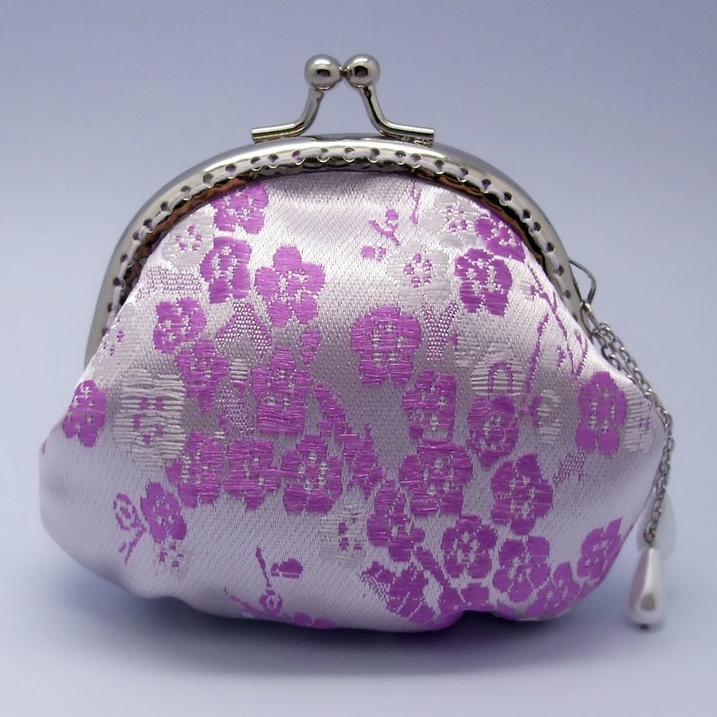 Small clutch / Coin purse (CS-5) - กระเป๋าใส่เหรียญ - ผ้าไหม สีม่วง