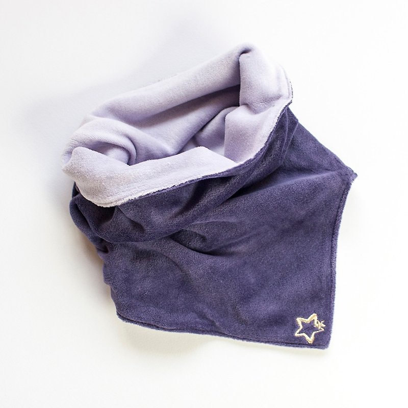 極光小星星  雙面有機棉手作脖圍(厚款) - 圍兜/口水巾 - 棉．麻 紫色