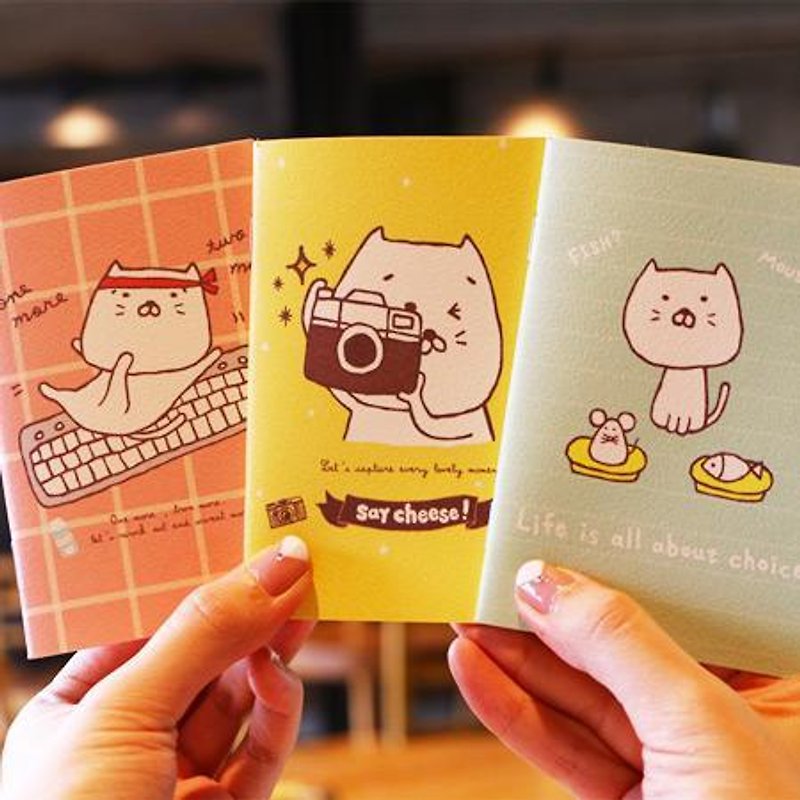 *Mori Shu*護照尺寸口袋筆記本-包子貓的日常(三款入一組) - 筆記簿/手帳 - 紙 多色