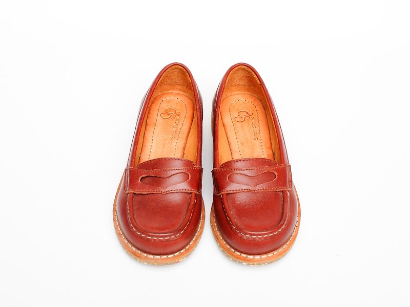 【Gentlewoman紳士女生】   PENNY經典固特異樂福鞋 紅棕色款 - 女牛津鞋/樂福鞋 - 真皮 