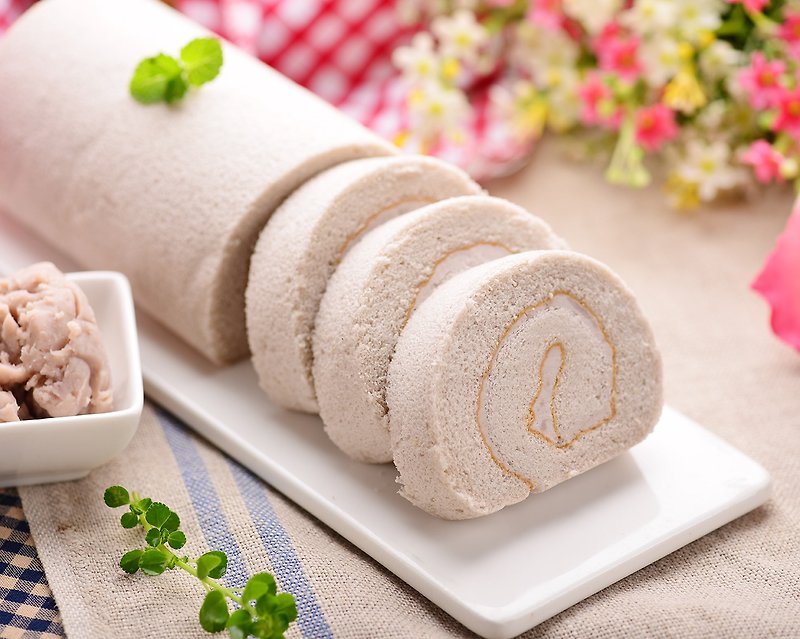★ Aposo Aibo Suo. Romantic taro roll 18cm ★ handmade boiled fresh taro stuffing taste fragrant dense, sweet and delicious, melt in your mouth! - Savory & Sweet Pies - Fresh Ingredients Pink