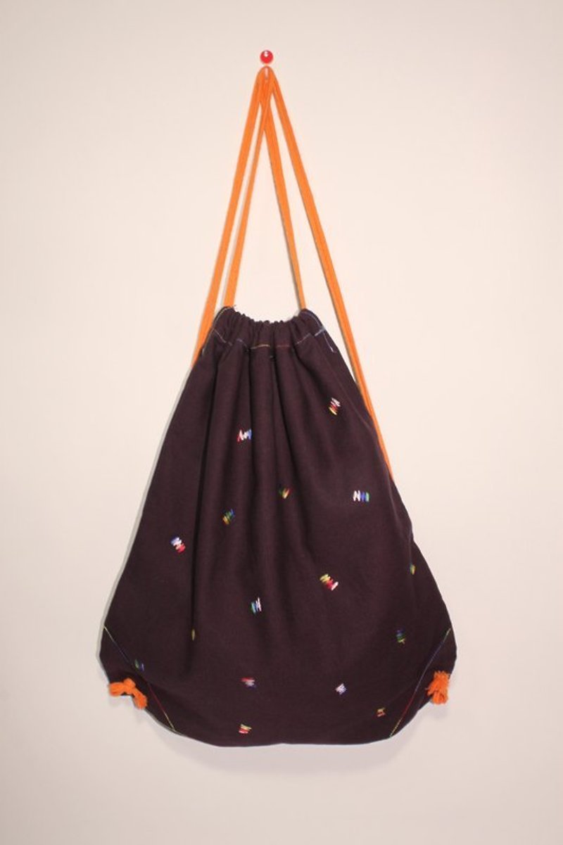 [CURLY CURLY] after decorated / beam port backpack (a total of four color) - Drawstring Bags - Other Materials Purple
