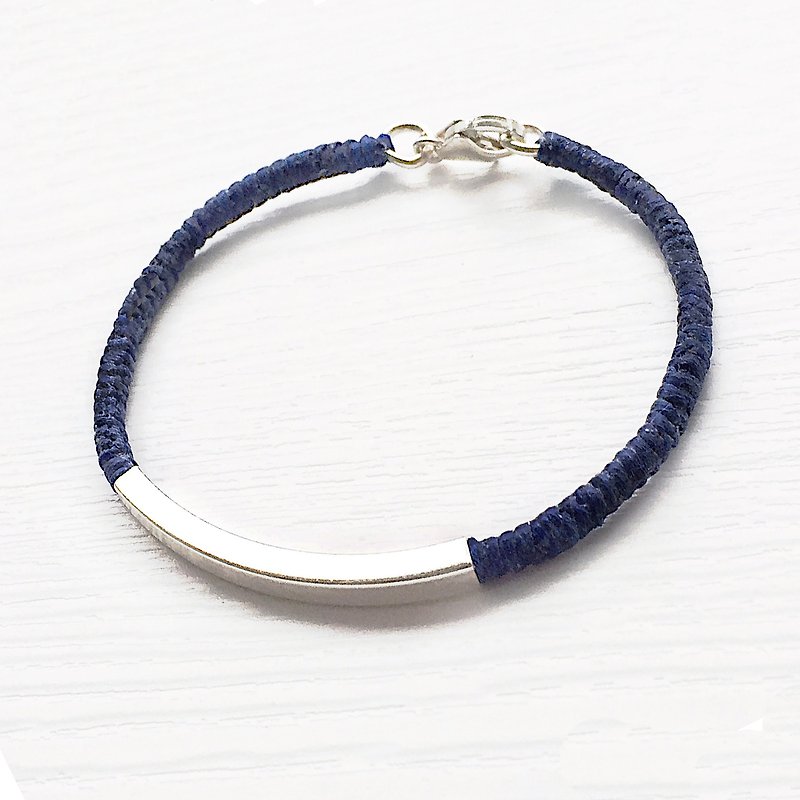 SIMPLICITY - Slim Braided Waterproof Tailormade Bracelet Anklet - สร้อยข้อมือ - วัสดุกันนำ้ สีน้ำเงิน