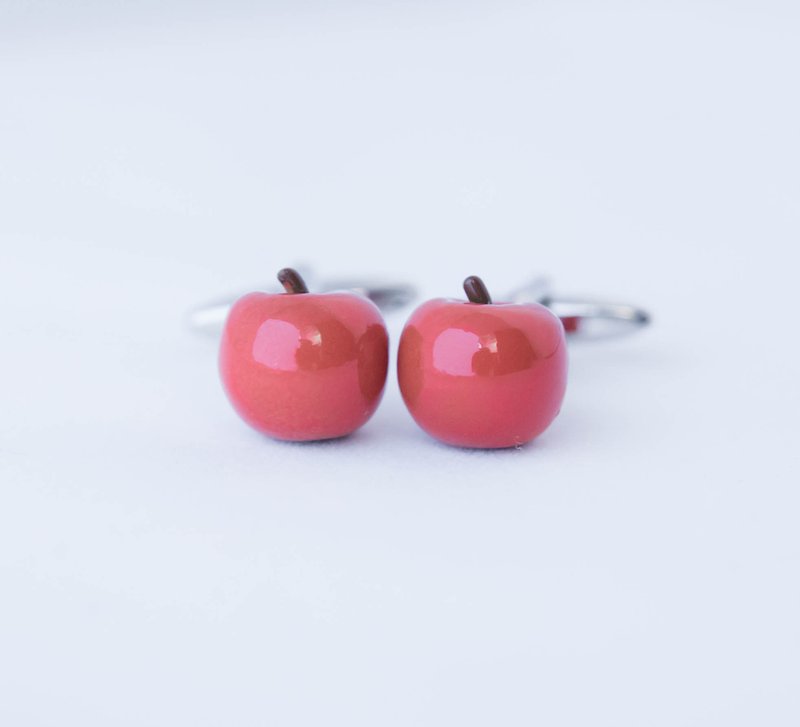 Red Apple Cufflinks APPLE CUFFLINKS - Cuff Links - Other Metals 