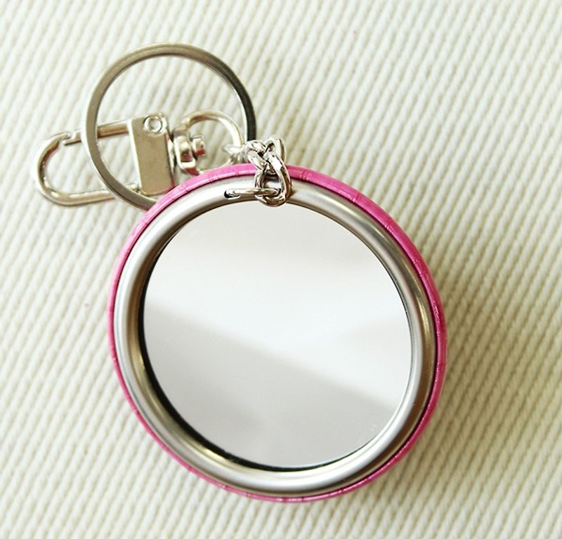 化妝鏡鑰匙圈-GO BABY - 吊飾 - 其他材質 粉紅色