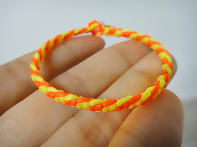 Wax color snake knot silk thread - Bracelets - Waterproof Material Yellow