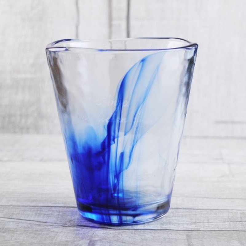 270cc【MSA藍色玻璃島】威尼斯Murano Bormioli Rococo 強化水杯 手工雕刻藝術 - 擺飾/家飾品 - 玻璃 藍色