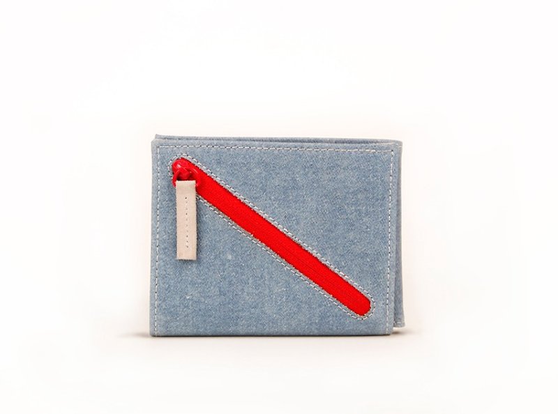 │Design with Bear│Fun Wallet-Shallow Denim - Wallets - Other Materials Gray