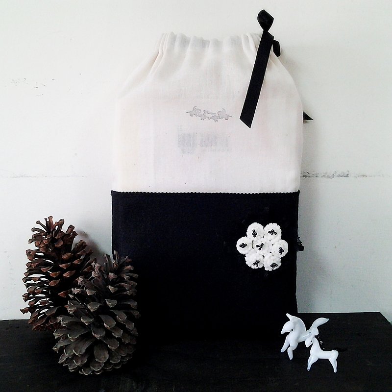 手作り綿毛布のMFP黒小さな花束+多目的パウチ包装 - その他 - その他の素材 ブラック