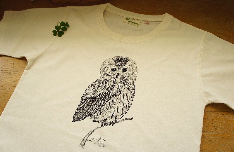 Yelu Organic Cotton [Owl] Children's Short Sleeve - Other - Cotton & Hemp White