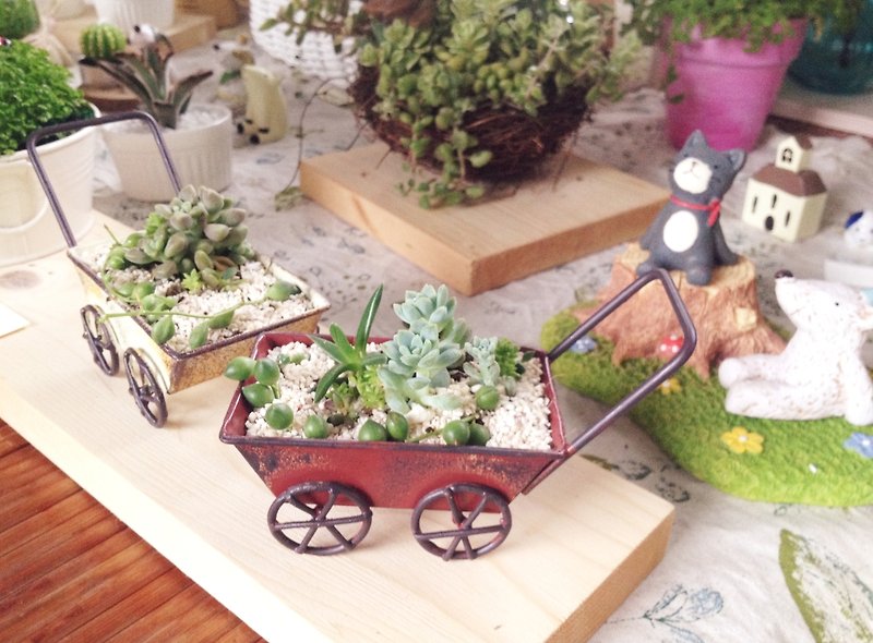 (盆栽) 小推車 Little Cart - 植物/盆栽/盆景 - 其他金屬 咖啡色
