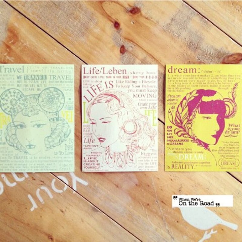 Postcard - about TRAVEL LIFE DREAM 3pcs - การ์ด/โปสการ์ด - กระดาษ หลากหลายสี