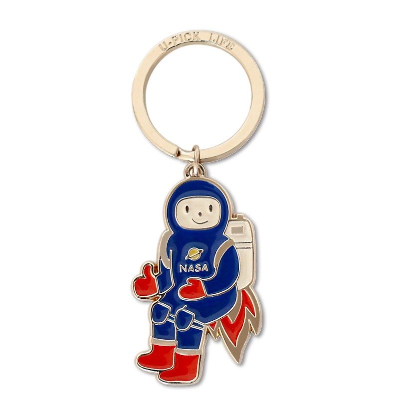 U-PICK original product life interstellar astronaut planet keychain car key chain key ring series - Keychains - Other Metals Blue