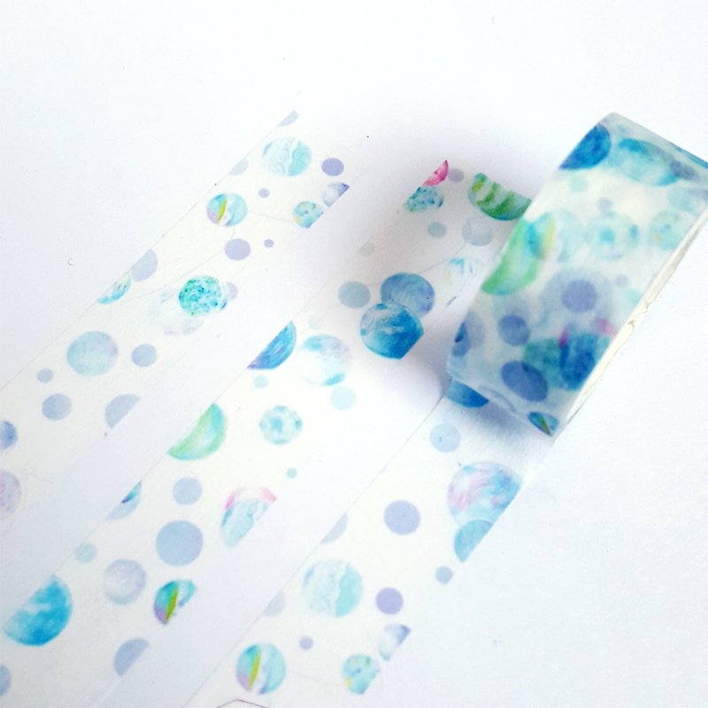 淺 意識 マスキングテープ/水色水玉 - マスキングテープ - 紙 ブルー