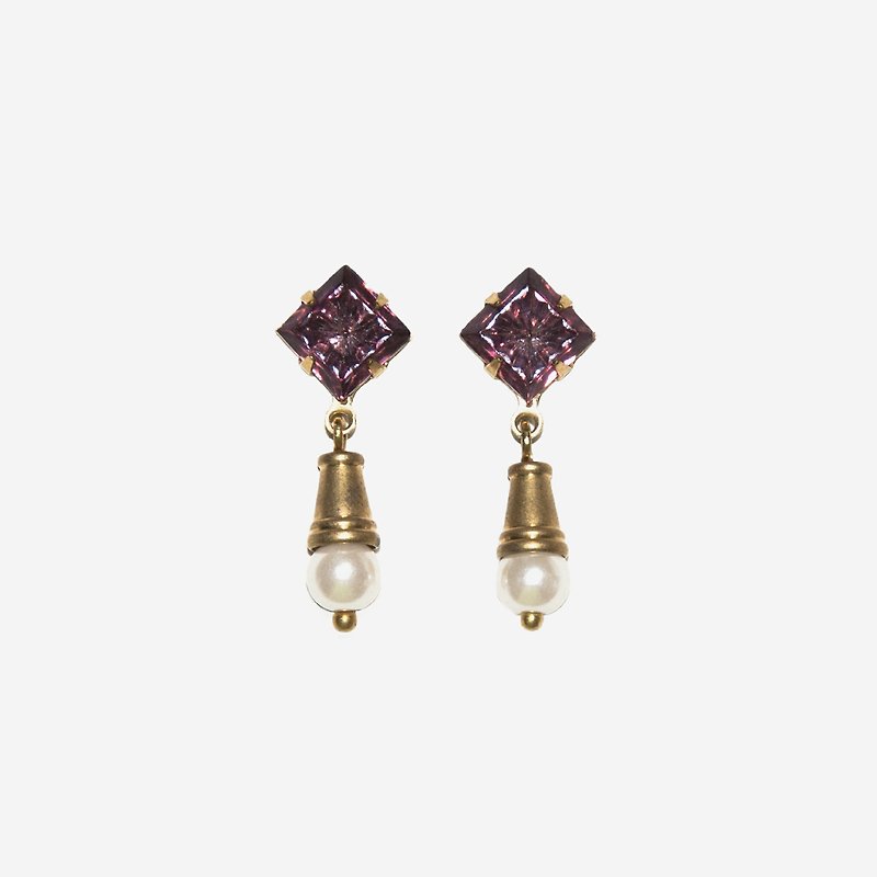 [Indigo] Baroque Earrings - ต่างหู - โลหะ สีม่วง