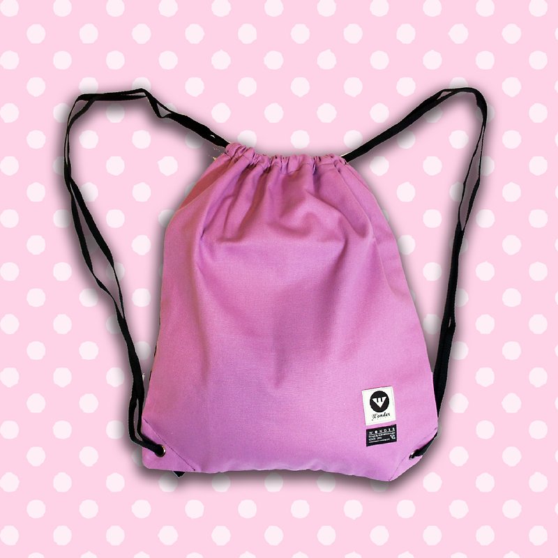 [Dream Purple] dream pink purple handmade canvas pouch - กระเป๋าหูรูด - วัสดุอื่นๆ สีม่วง