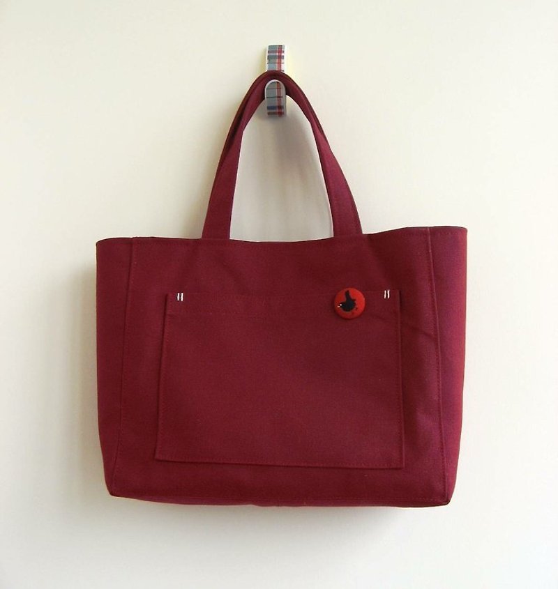 紅色帆布托特包 - 手提包/手提袋 - 其他材質 