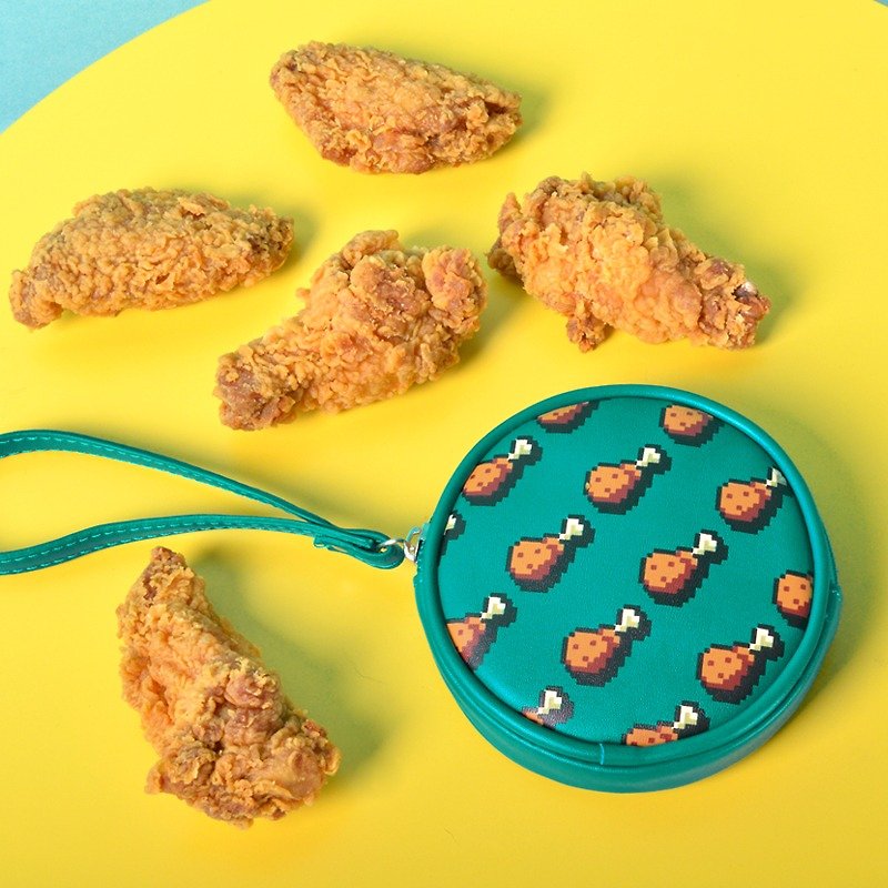 KIITOS pixels Food Series - chicken paragraph - ที่ห้อยกุญแจ - กระดาษ สีเขียว