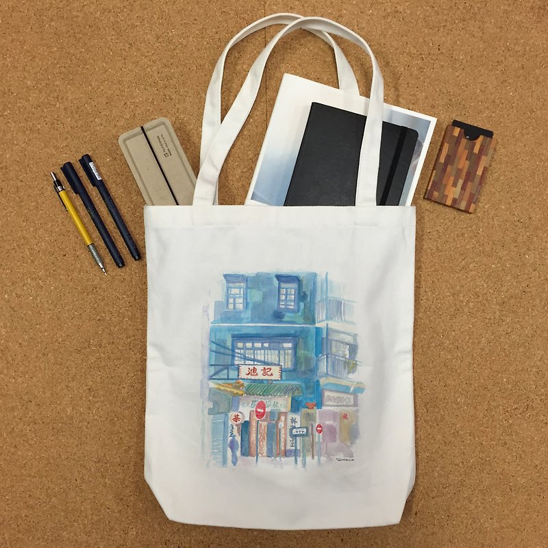 Blue House in Wan Chai, Hong Kong - artwork available in Canvas Tote Bag - Handbags & Totes - Other Materials 