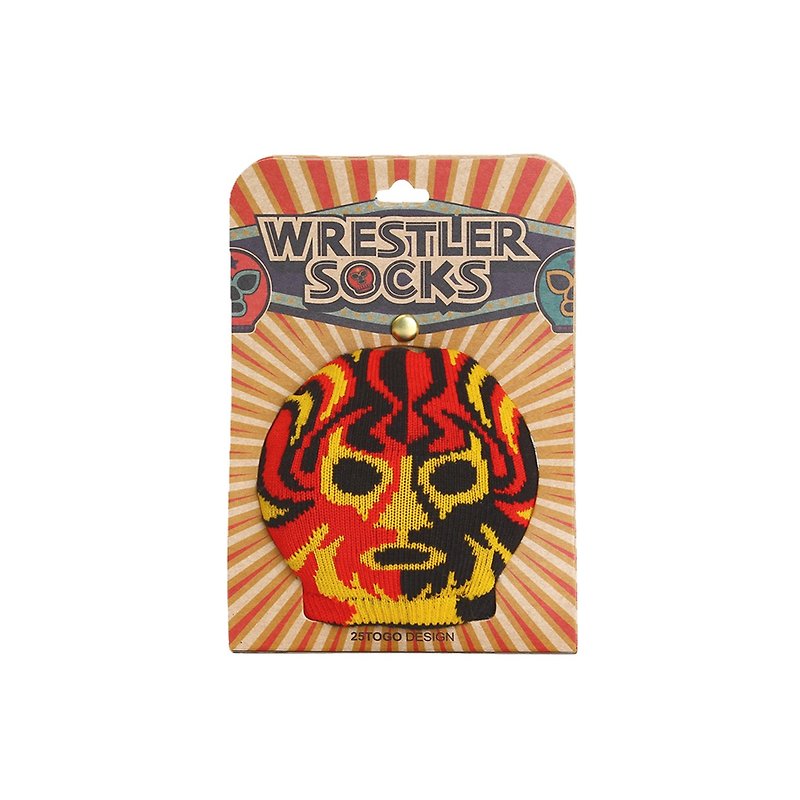 WRESTLER SOCKS Wrestling Hand Mask Socks_Black Face Clown - Socks - Other Materials Multicolor