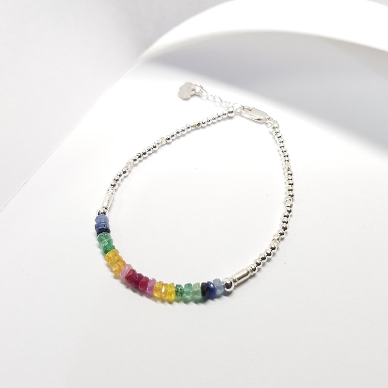 Rainbow Rainbow Love/Ruby/Sapphire/Emerald Bracelet Free [Christmas Gift Box] Package - Bracelets - Gemstone Multicolor