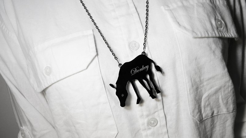 Shadow Silhouette Series - Donkey " Donkey " animal necklace - Necklaces - Acrylic Black