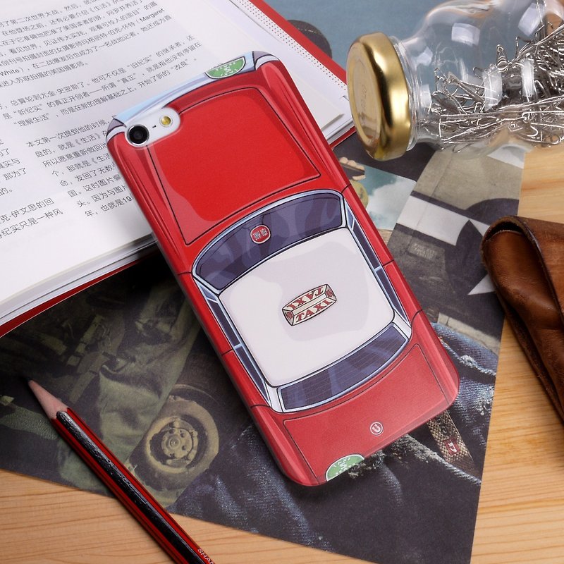 香港原創設計 香港系列- 紅色的士圖案 iPhone X,  iPhone 8,  iPhone 8 Plus,  iPhone 7, iPhone 7 Plus, iphone 6/6S , iphone 6/6S PLUS, Samsung Galaxy Note 7 透明手機殼 - 手機殼/手機套 - 塑膠 紅色