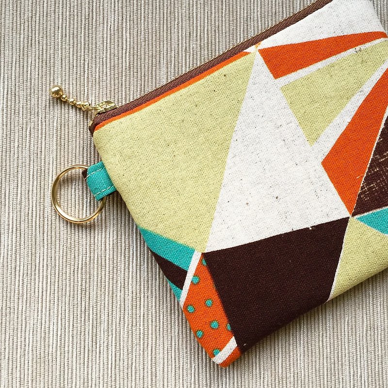 [CITY CANDii] Zipper Coin Purse - Geometric Color Pattern - Coin Purses - Other Materials Multicolor