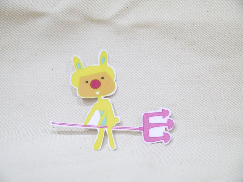 | Waterproof stickers | eat rabbit - Stickers - Paper Yellow