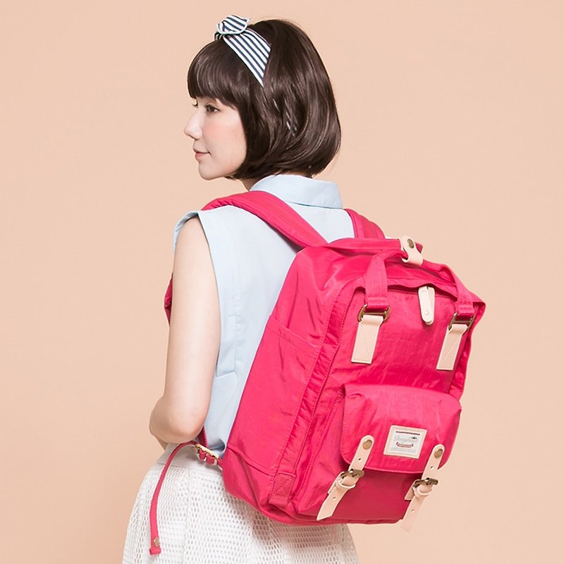 Doughnut Waterproof Macaron Backpack-Cranberry - Backpacks - Other Man-Made Fibers Red