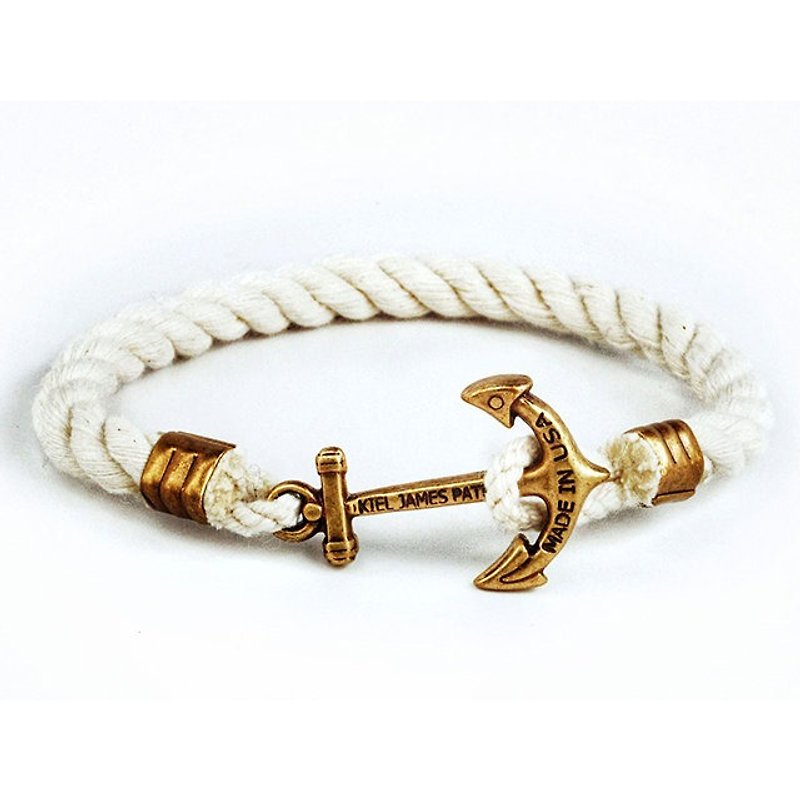 New England Kiel James Patrick bracelet handmade American Sailor - Bracelets - Cotton & Hemp White