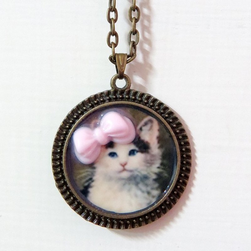 {Kitten Meow} pink bow necklace jewelry ❣ kitten meow ❣ - Necklaces - Other Metals Brown