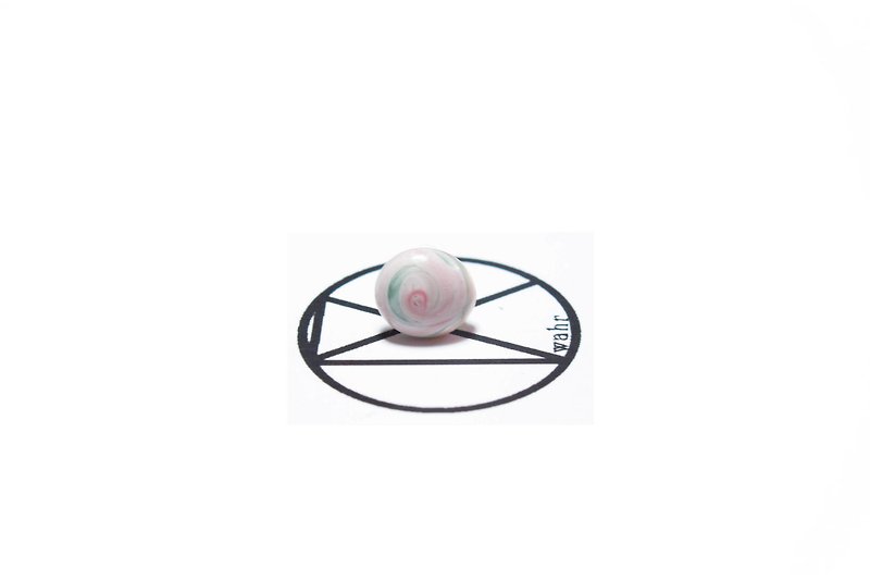 [Wahr] round pink earrings (single) - Earrings & Clip-ons - Other Materials 