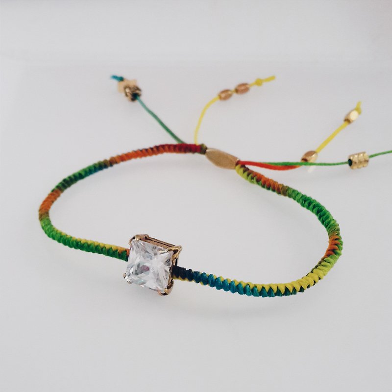 momolico zircon brass hand-woven friendship bracelet (B122702) - Bracelets - Other Materials Multicolor