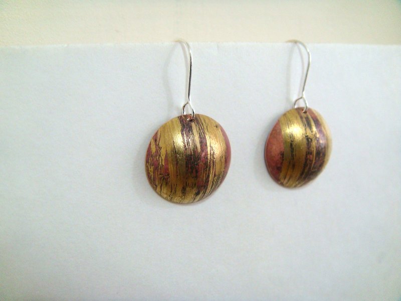 【StUdio】 Bronze earrings 7 - ต่างหู - โลหะ สีแดง