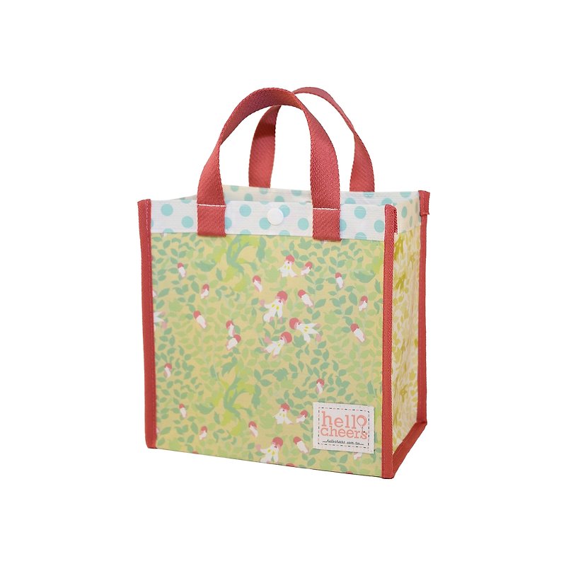 TAIWAN DNA環保購物袋-小方袋/玉山小米草 - 手袋/手提袋 - 塑膠 綠色