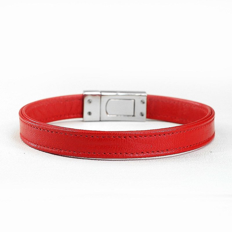 [Leather rope] Eternal leather leather collar ((send lettering)) - Collars & Leashes - Genuine Leather Red