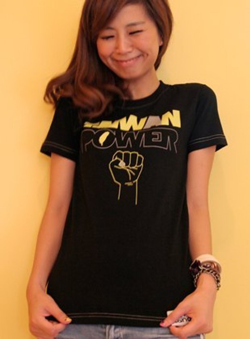 | TAIWAN POWER (mustard yellow) | - Women's T-Shirts - Cotton & Hemp Black