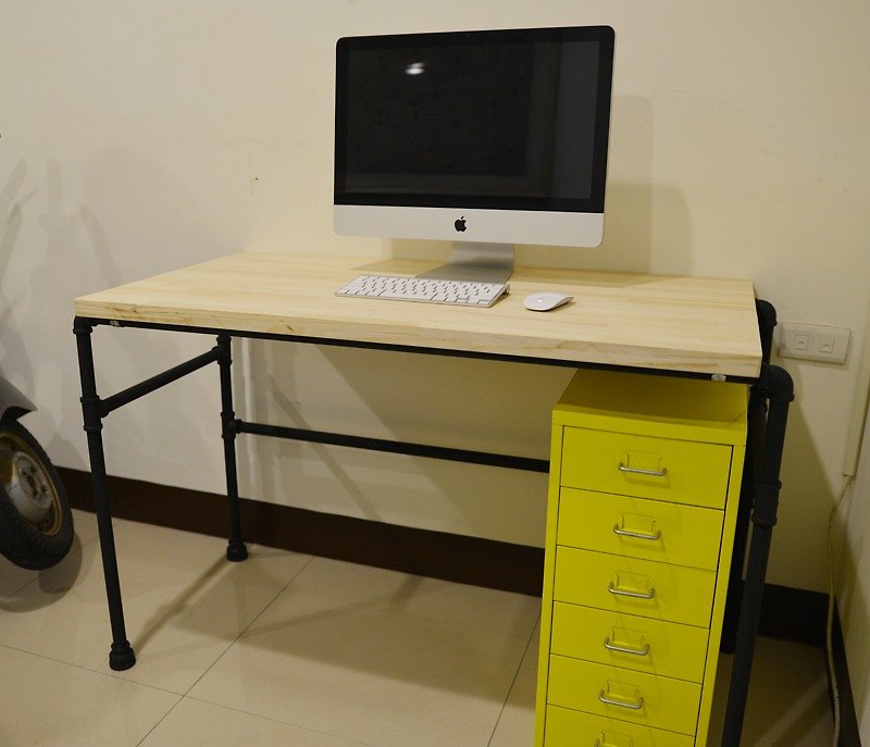 Retro style light industrial desk/desk/computer desk/work table - Other Furniture - Other Metals Orange
