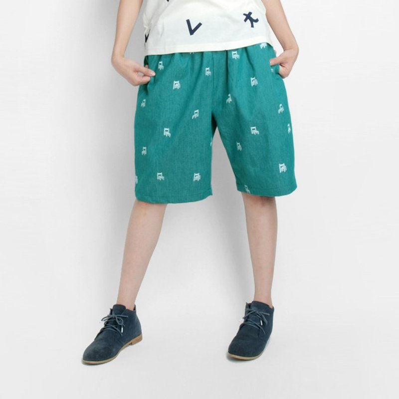 【HEYSUN】school series /lesson chair short pant - Women's Pants - Other Materials Green