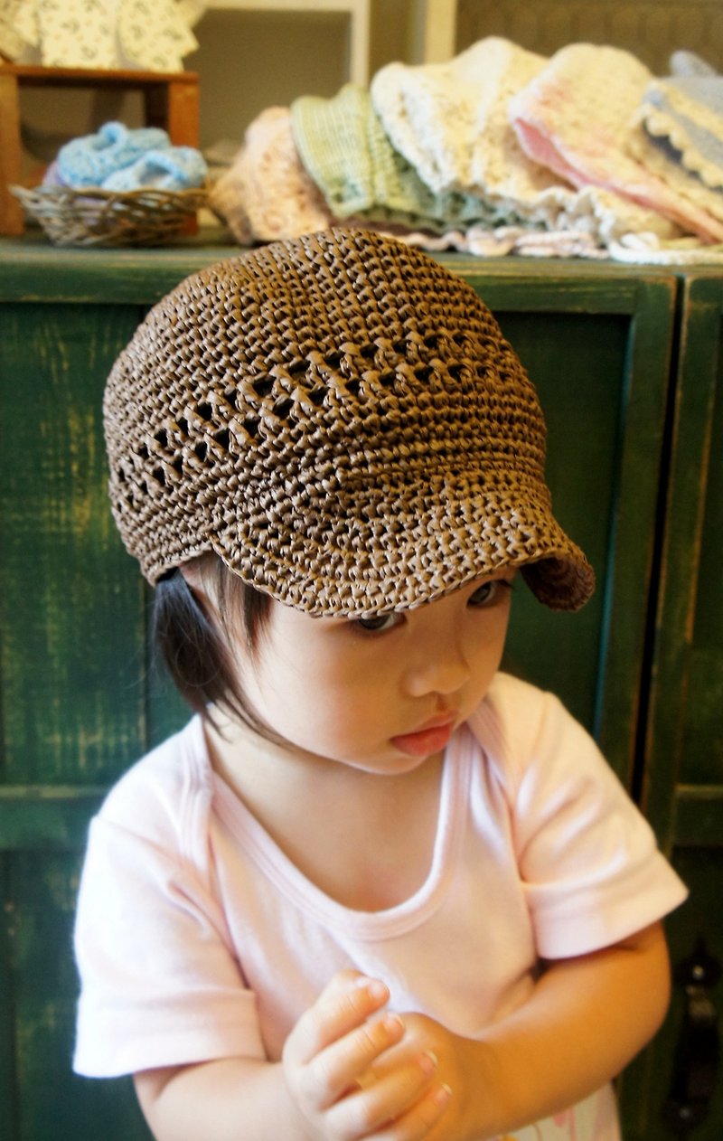 編みこみの草馬術キャップハンサムな子供（男の子と女の子がああ着ることができます！）〜 - 帽子 - その他の素材 ブラウン