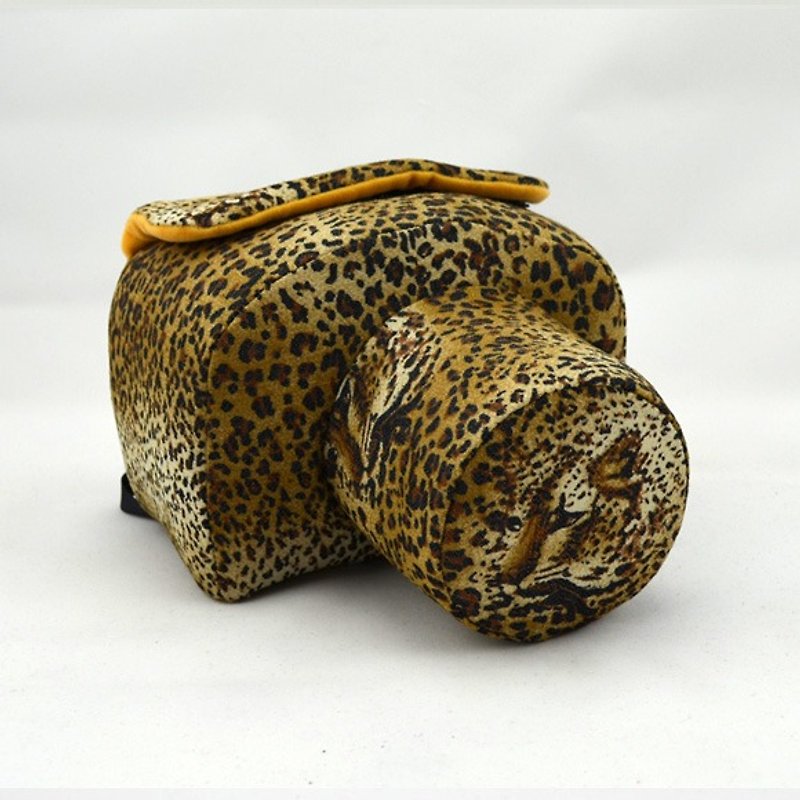 Camera bag (for your camera) measuring machine customized personality handmade fashion classic leopard print 003 - กระเป๋ากล้อง - วัสดุอื่นๆ สีกากี