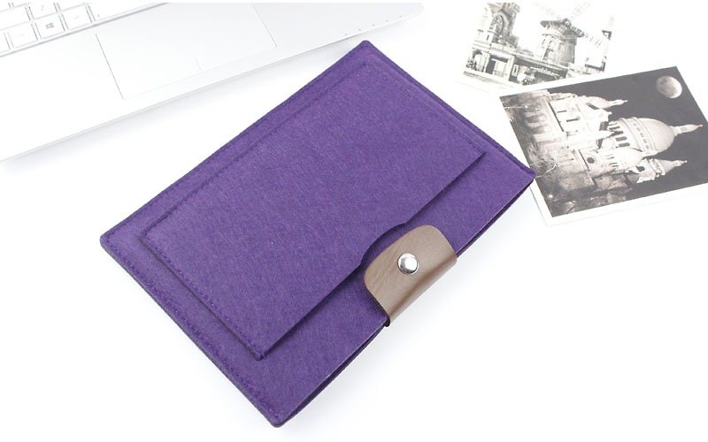 Original handmade purple felts Apple computer protective cover Tablet PC bag blankets sets of laptop bag computer bag iPad 1/2/3/4 iPad 2017 (can be tailored) - ZMY062PUIPD - เคสแท็บเล็ต - วัสดุอื่นๆ สีม่วง