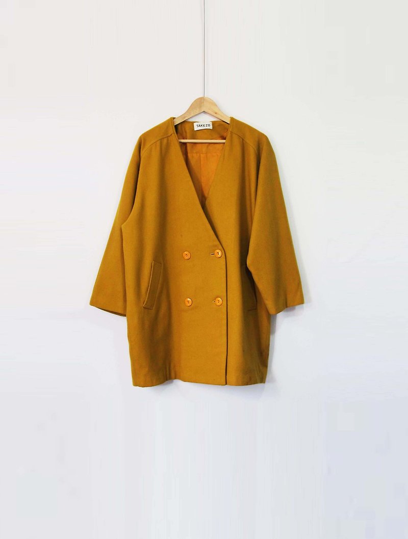 Wahr_ honey mustard jacket - เสื้อแจ็คเก็ต - วัสดุอื่นๆ สีเหลือง