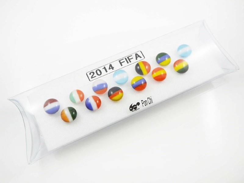 2014 FIFA World Cup Brazil-小禮盒 - ต่างหู - แก้ว หลากหลายสี