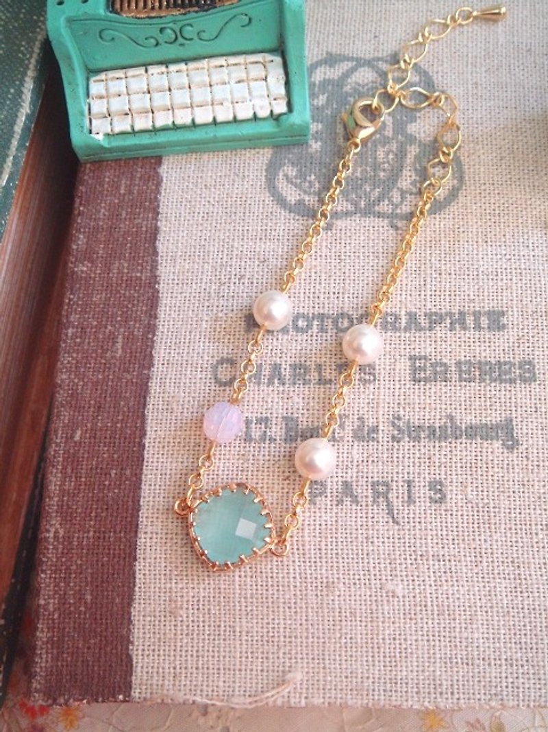 Garohands sided jewel marble pearl handle Phnom Penh Bracelet * ceruloplasmin B251 gift - สร้อยข้อมือ - เครื่องเพชรพลอย 