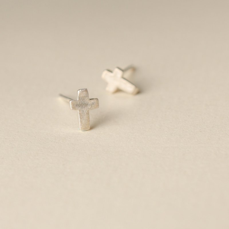 Small Cross Earrings - Earrings & Clip-ons - Sterling Silver 